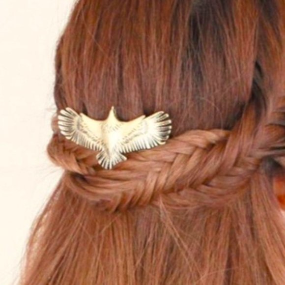 New Celtic Nordic Viking Bird Eagle Barrette Hair Gold Silver - Picture 3 of 9
